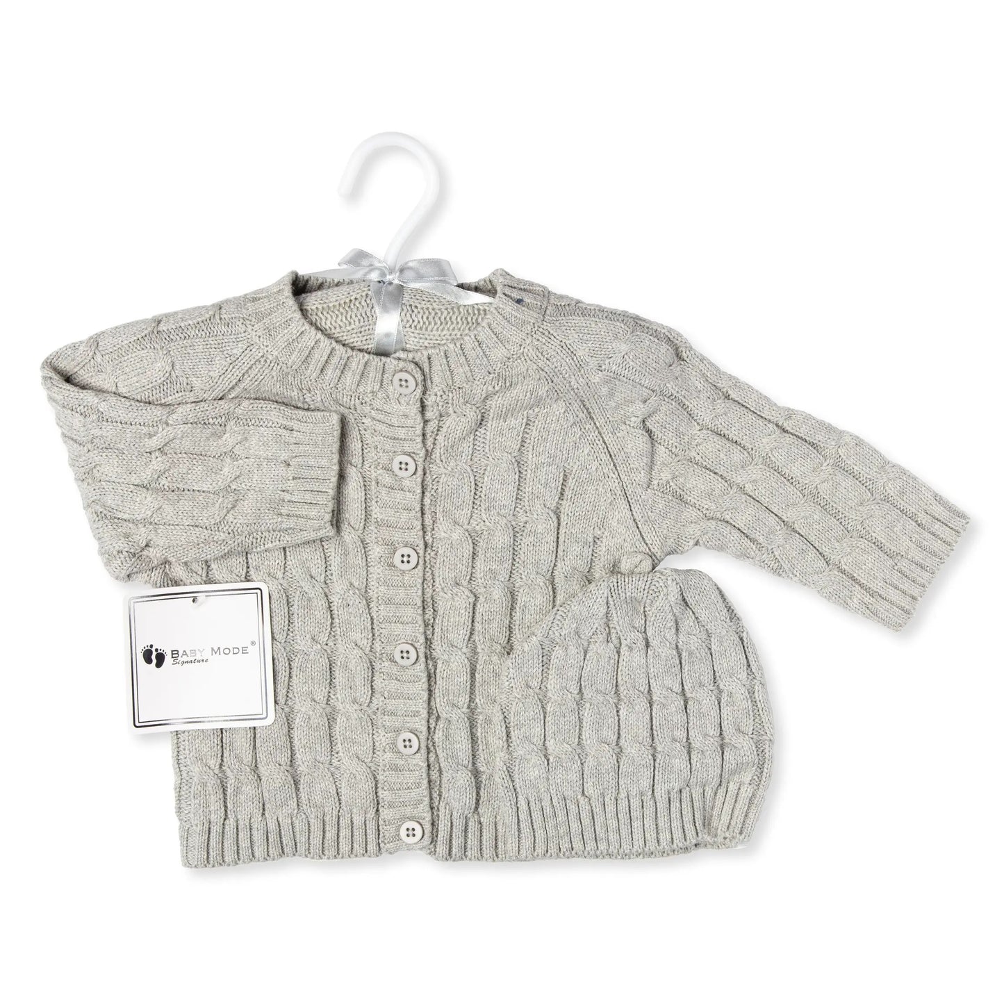 Baby will be warm and cozy in this timeless coordinated set designed with classic cable-knit detailing.  Includes pink sweater and pink pants (two pieces total) 100% cotton Machine wash; tumble dry