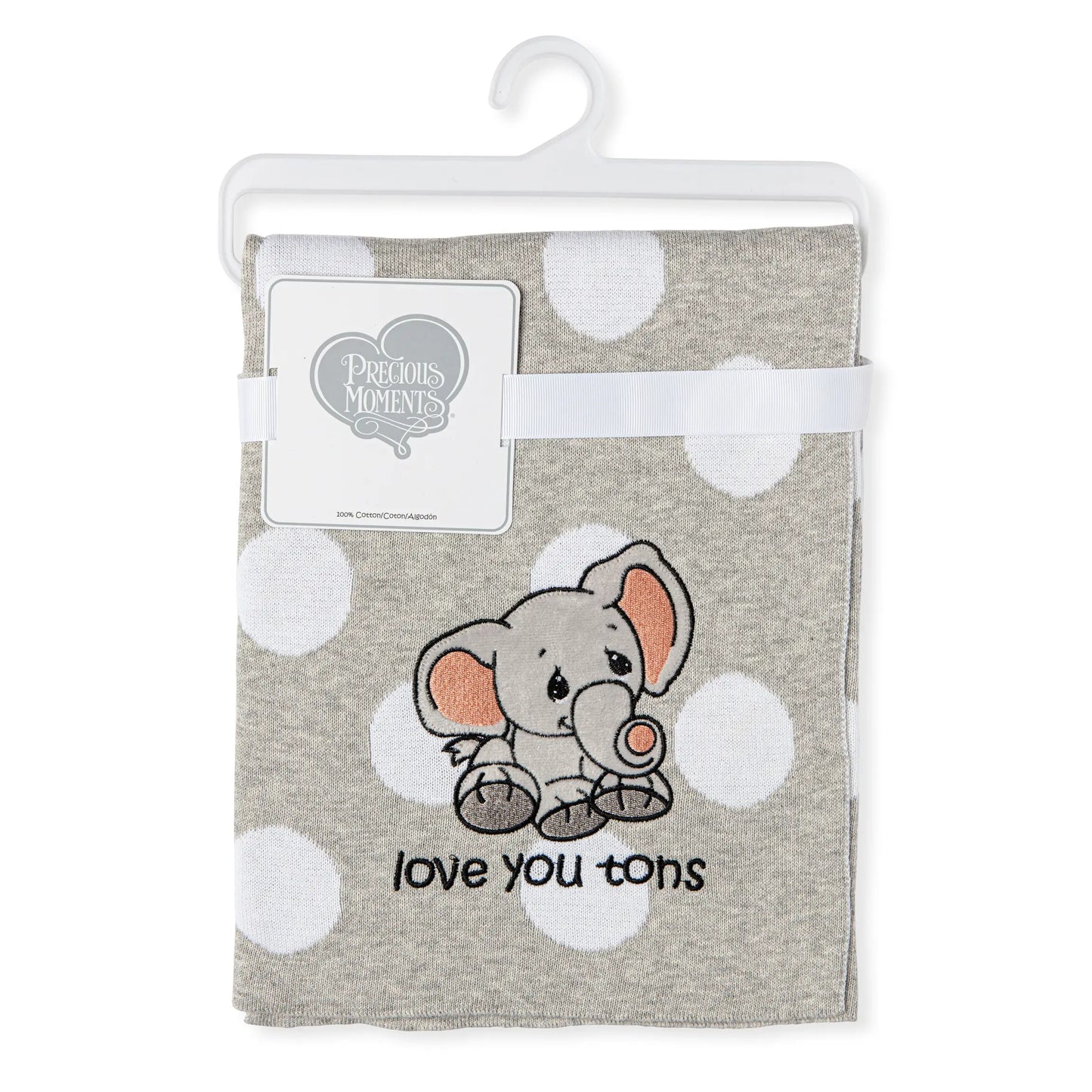 love You Tons Elephant Knit Blanket