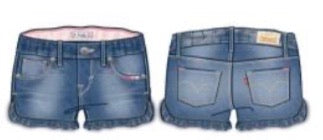 levis denim ruffle short