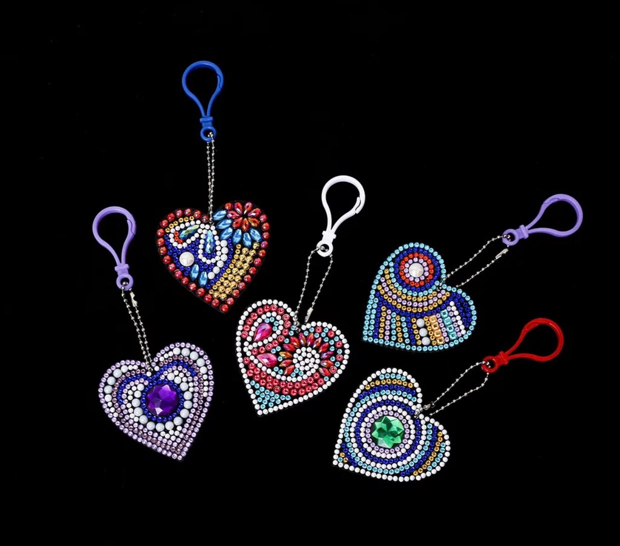 heart key chain set diamond painting