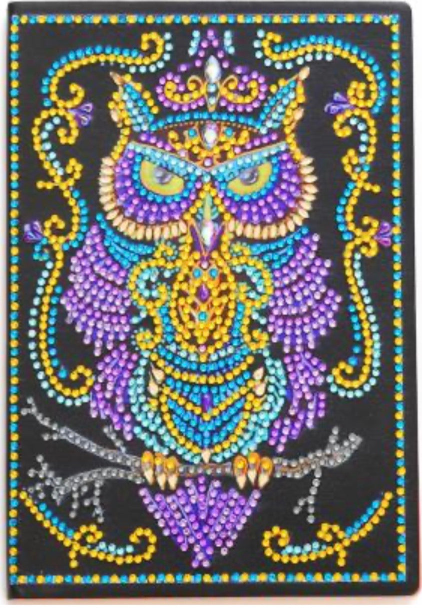 diamond painting notebook - purple owl HM004