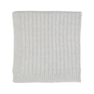 Grey Cable Knit Blanket