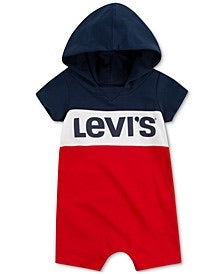 Levi's dress blues color block romper with hood