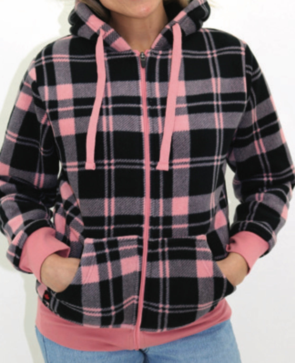 Lago pink checkered jacket/hoodie