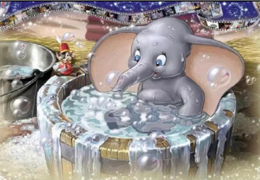 30 x 40 diamond painting full dill - elephant in tub L003