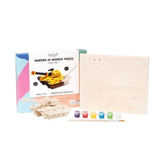 DIY 3D Wooden Puzzle Paint Kit: Tank