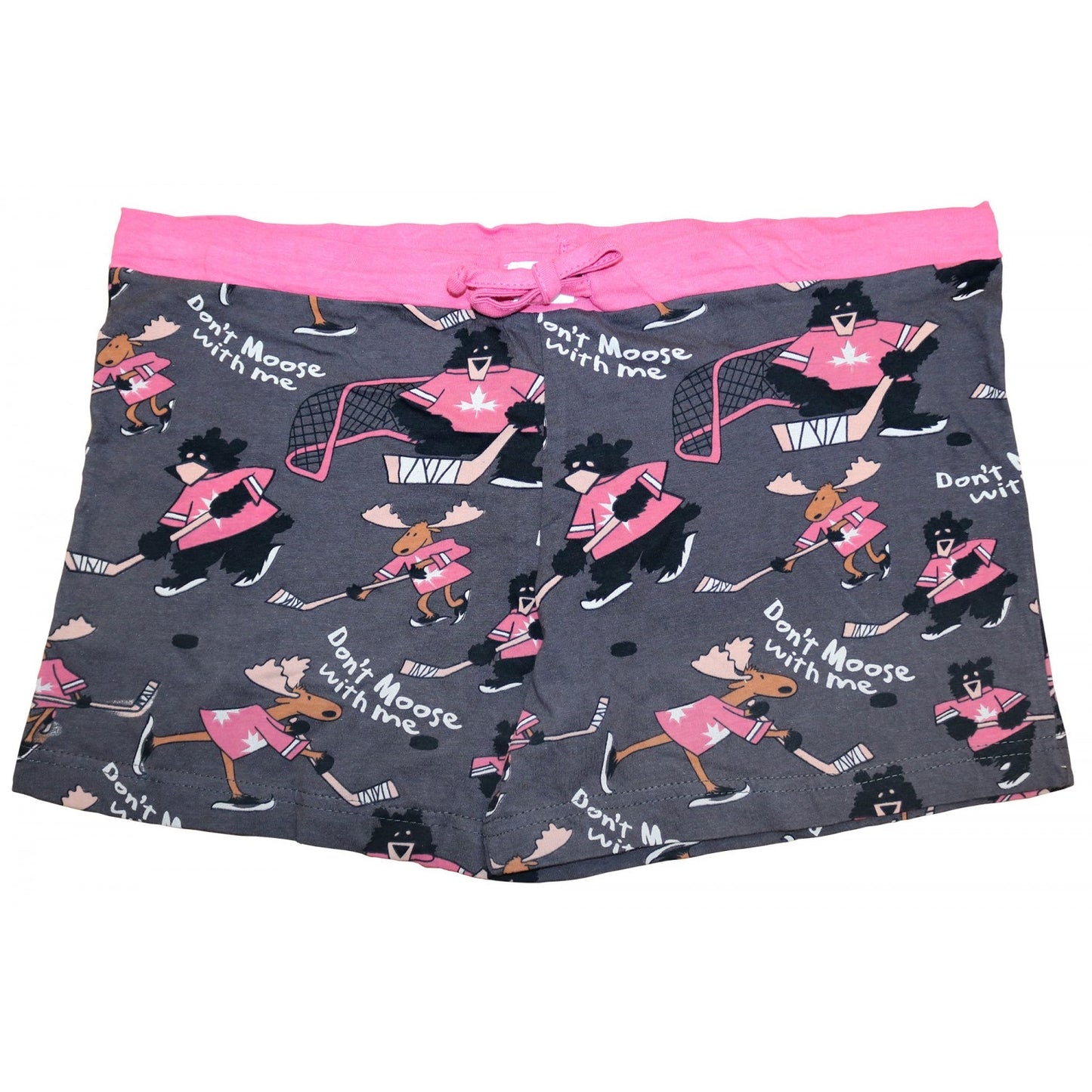 lazy one don't moose with me hockey pink adult pj boxer