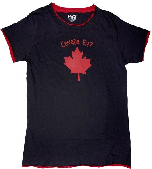 lazy one - canada eh adult fitted tee red