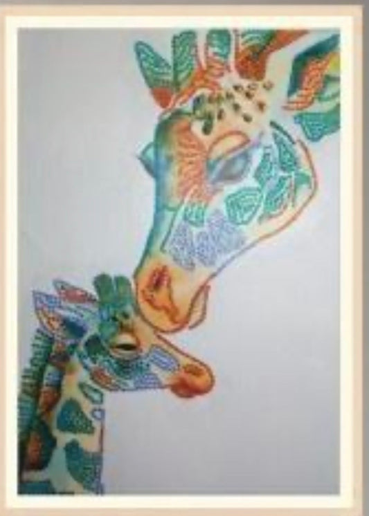 30 x 40 diamond painting rhinestone - giraffes DZ029