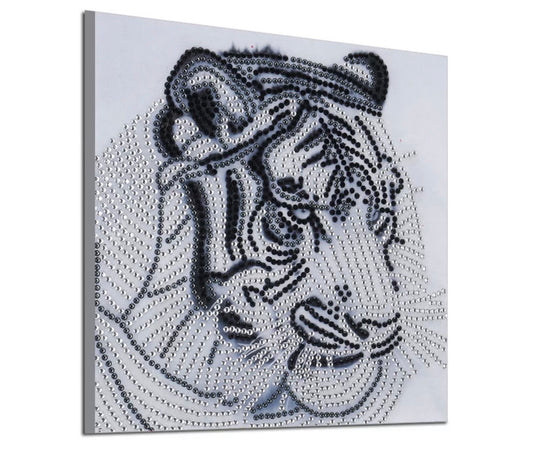 25 x 25 diamond painting (rhinestone) - white tiger H029