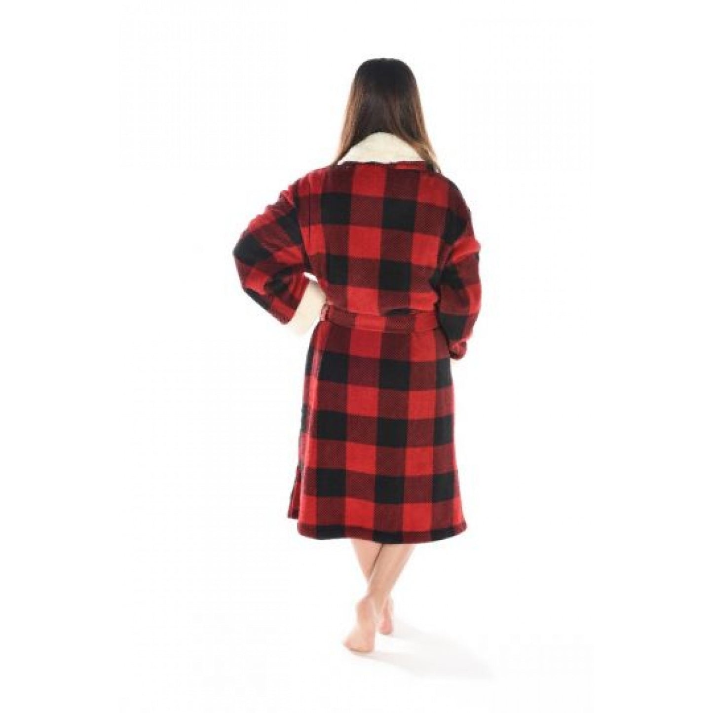 Lazy One - red plaid adult robe