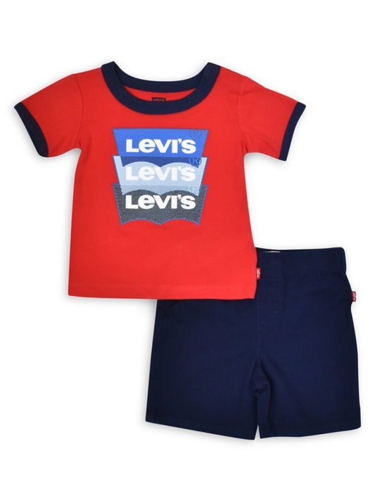 Levi's red batwing S/S tee with shorts