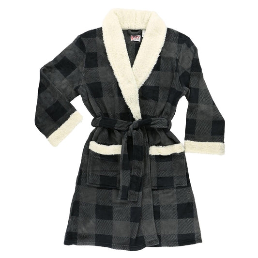 Lazy One - grey plaid robe