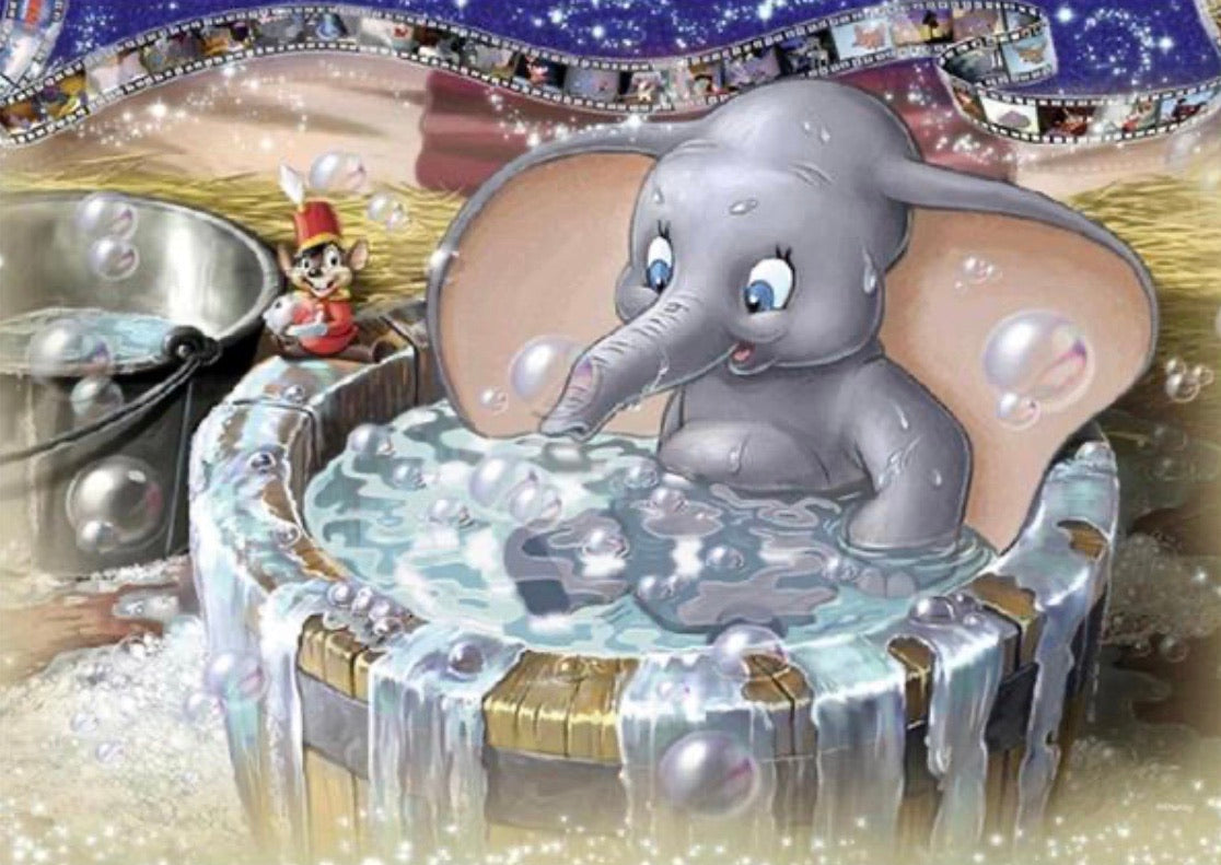 30 x 40 partial round drill diamond painting - elephant in tub L003