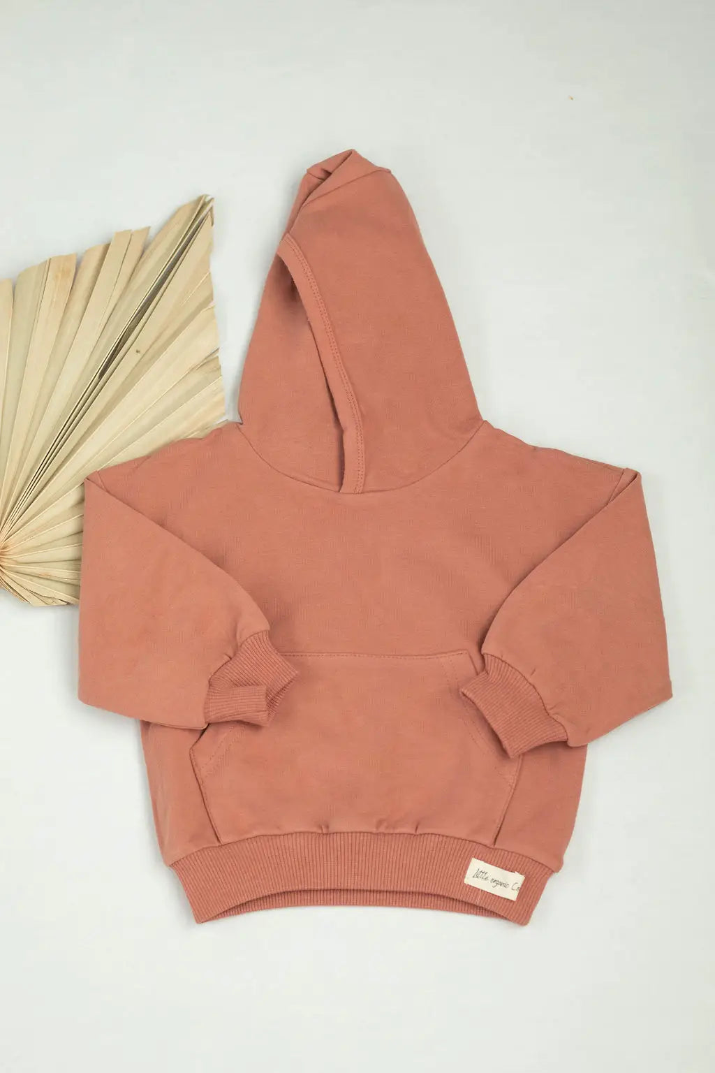 Hoodies for babies and toddlers organic french terry -Clay