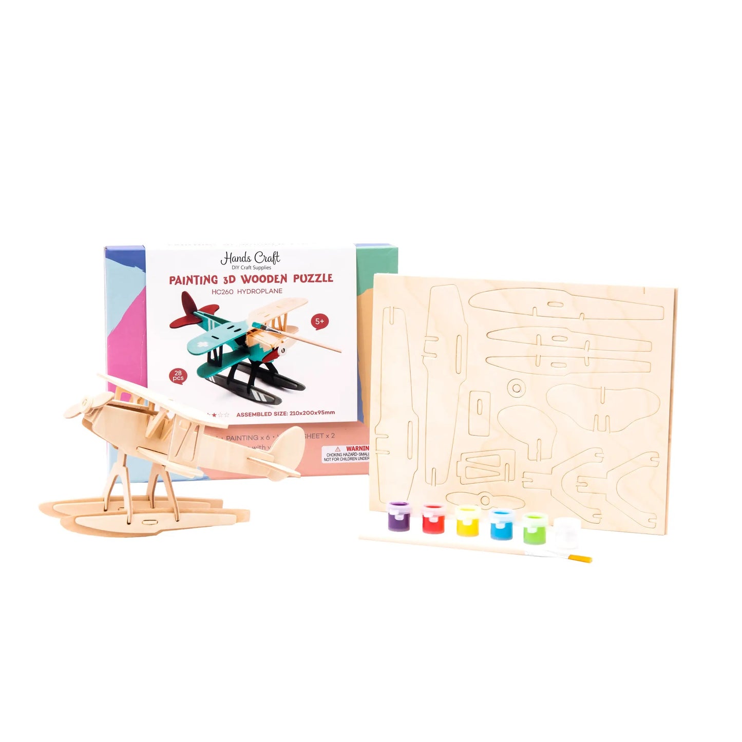DIY 3D Wooden Puzzle Paint Kit: Hydroplane