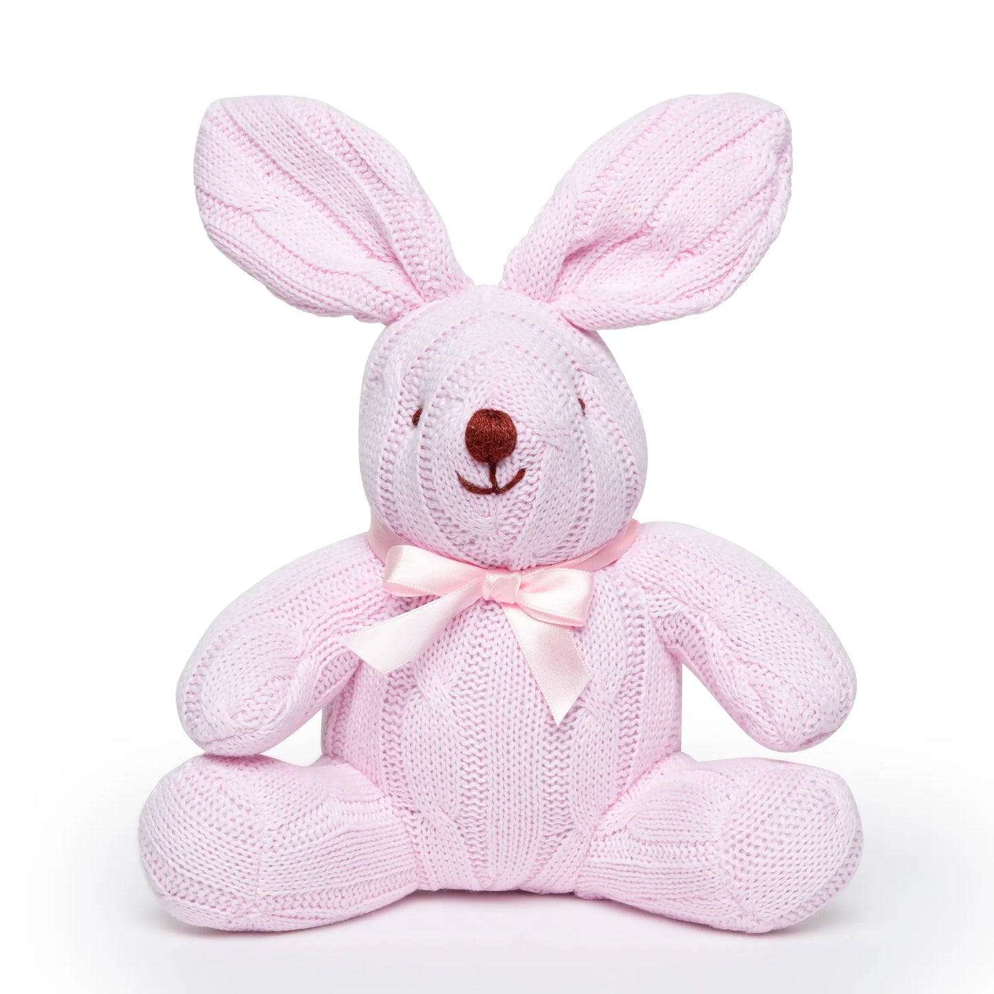 Cable Knit Pink Bunny Toy
