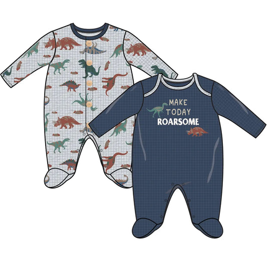 Boys 2 Pack Footie: Make Today Roarsome