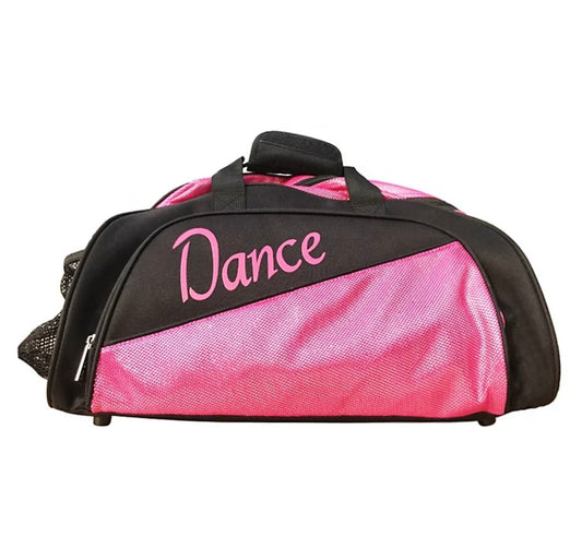 pink and black "dance" bag