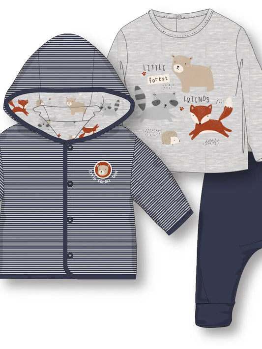 Boys 3 Piece Jacket Set: Little Forest Bear