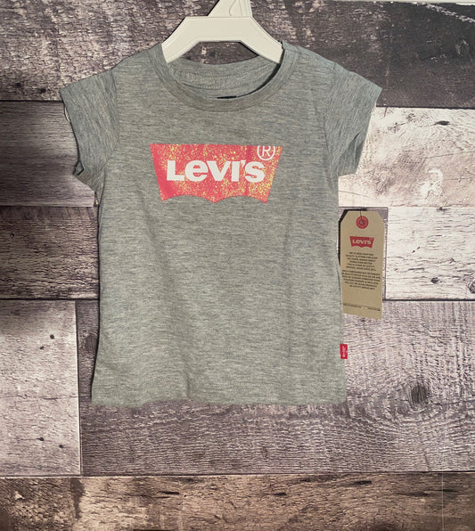 levis tee grey/pink