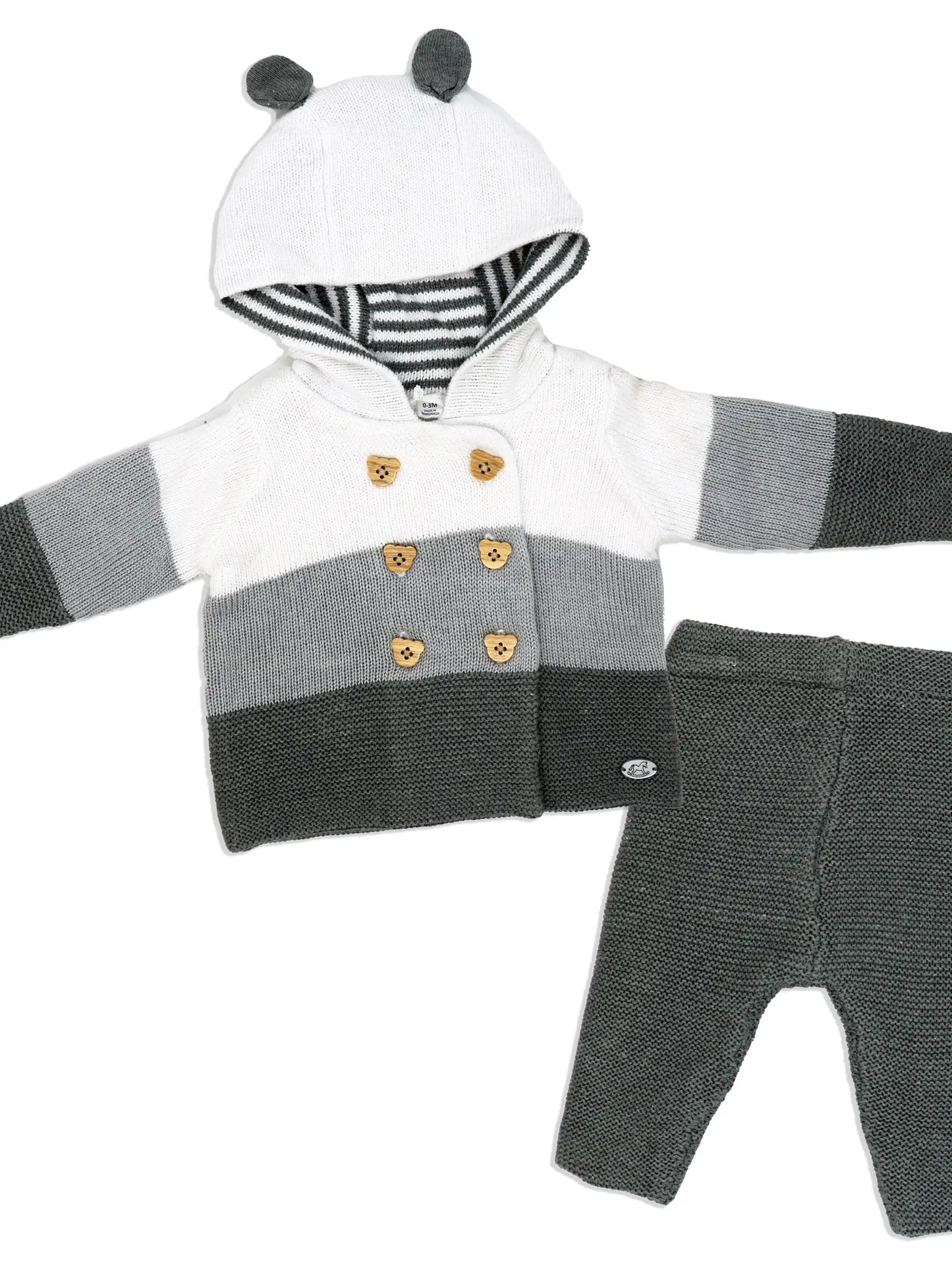 Neutral 2 Piece Knit Set: Grey