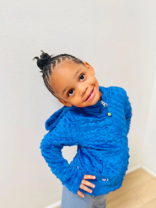 Minky Bubble Hoodie - Inspiration Blue