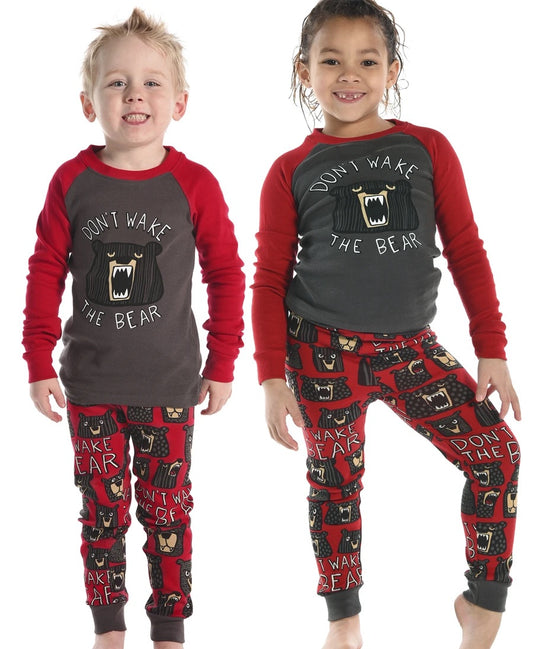 Lazy One - Don't Wake Bear Kid's Long Sleeve PJ's