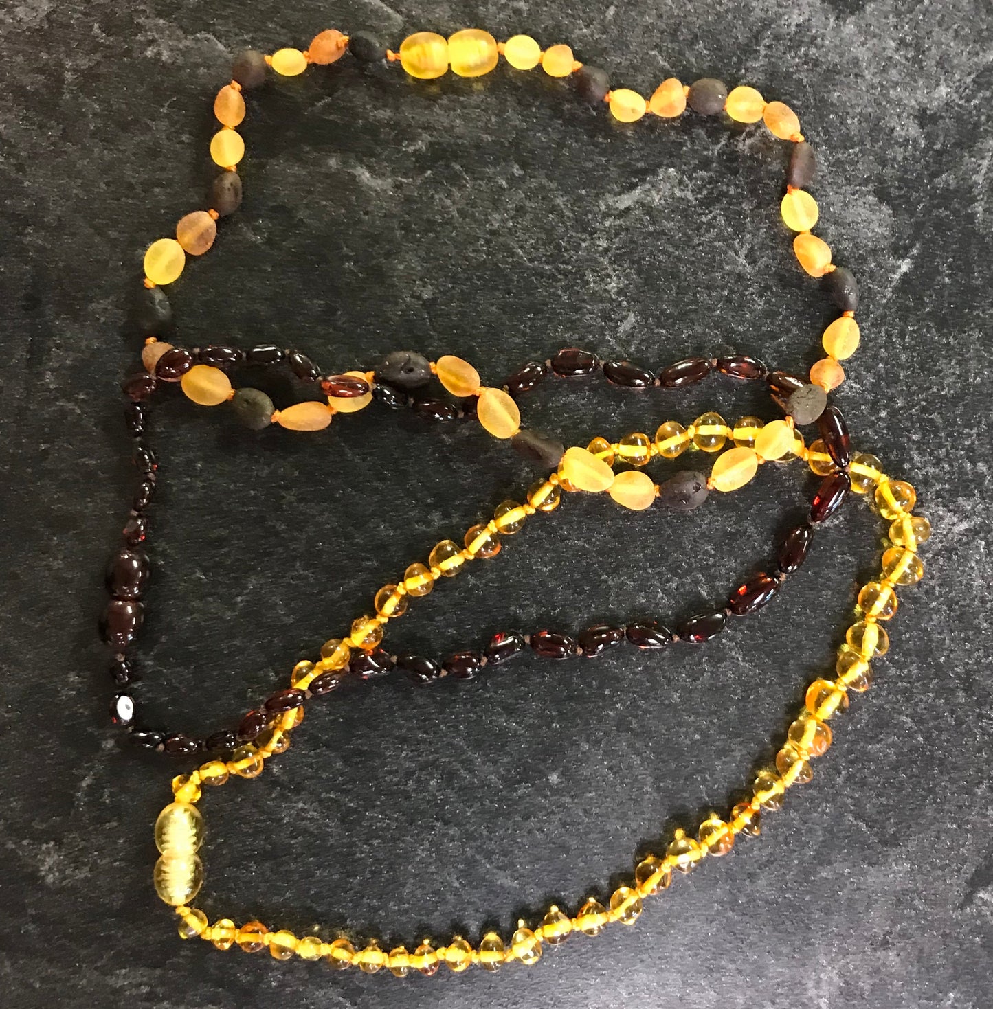 Amber teething necklaces