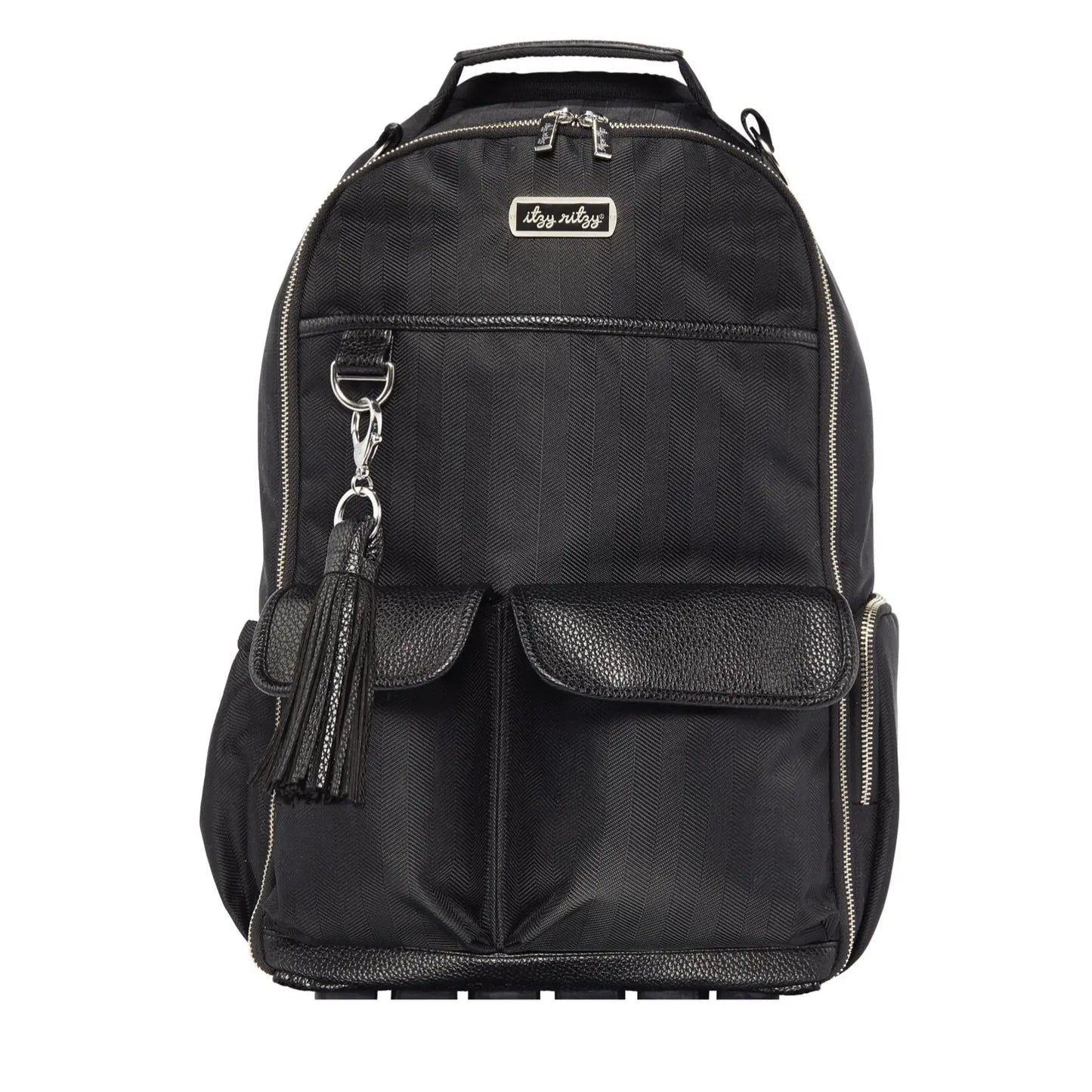 Itzy Ritzy Black Herringbone Boss Backpack™ Diaper Bag