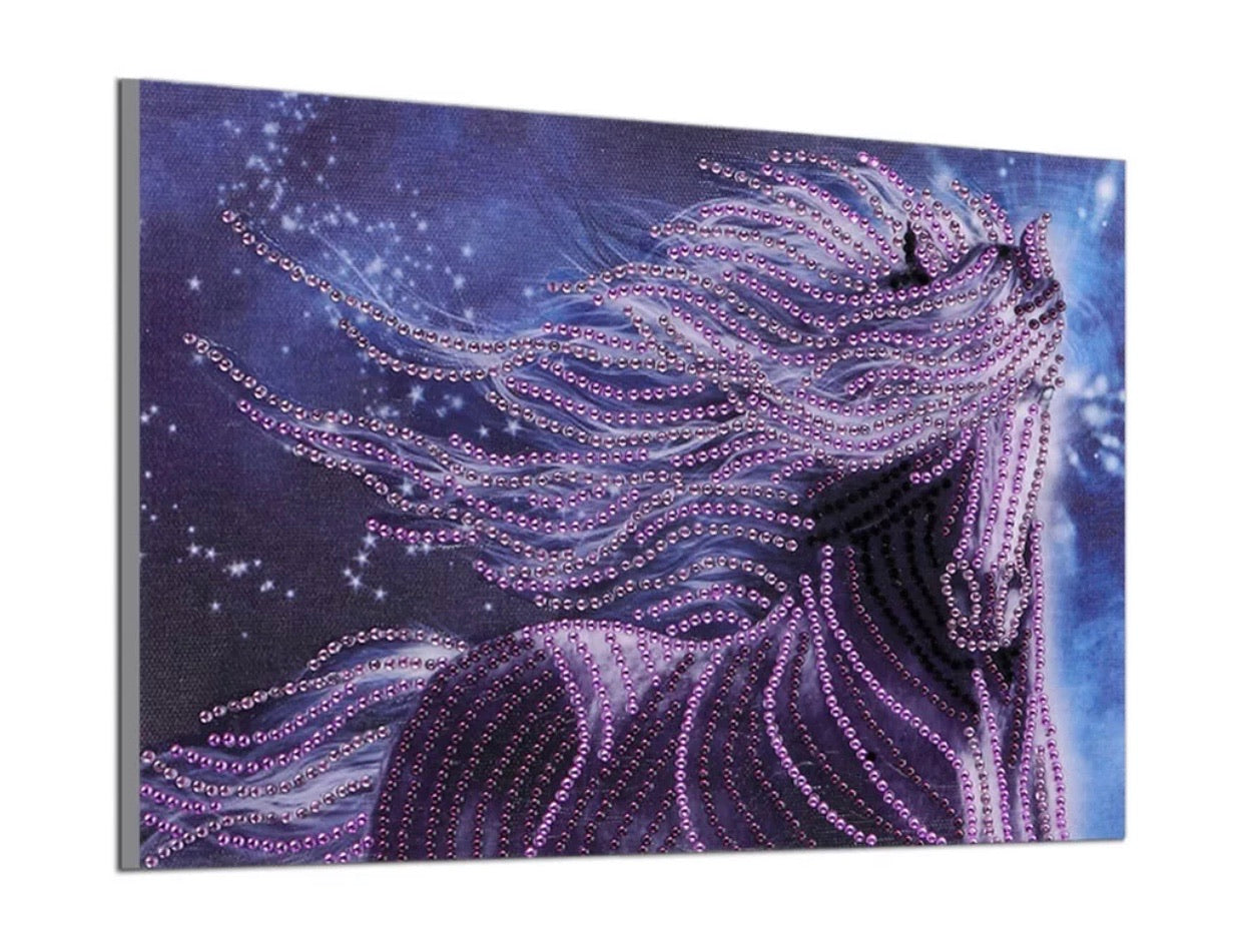 25 x 30 diamond painting (rhinestone) - purple horse H016