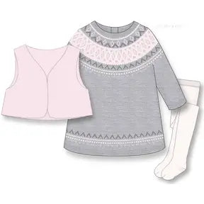 Girls 3piece knit dress set