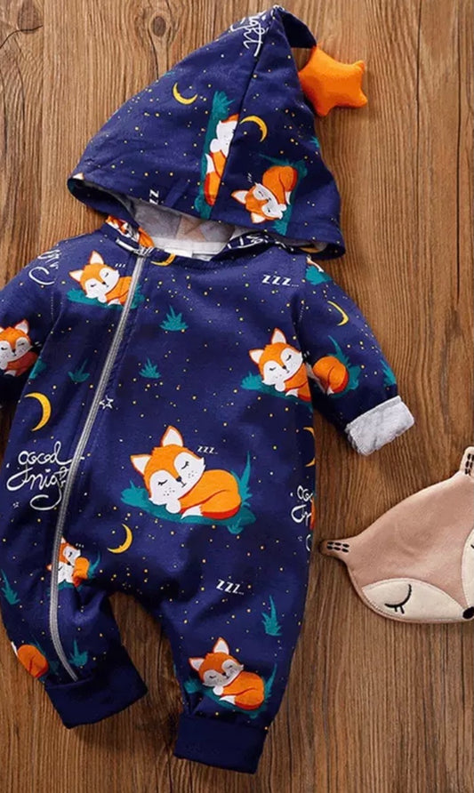 Fox footless romper