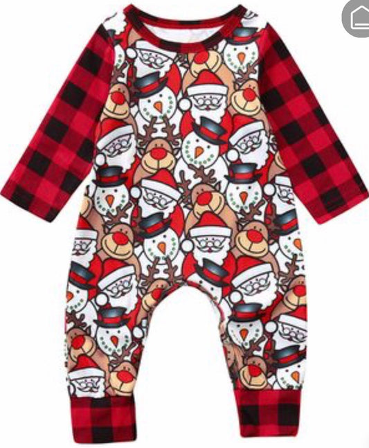 Christmas snowman plaid outfit