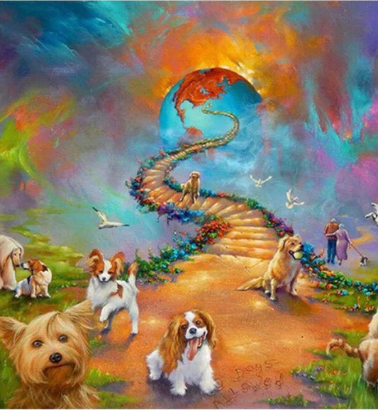 30 x 40 full drill diamond painting - all dogs HY694