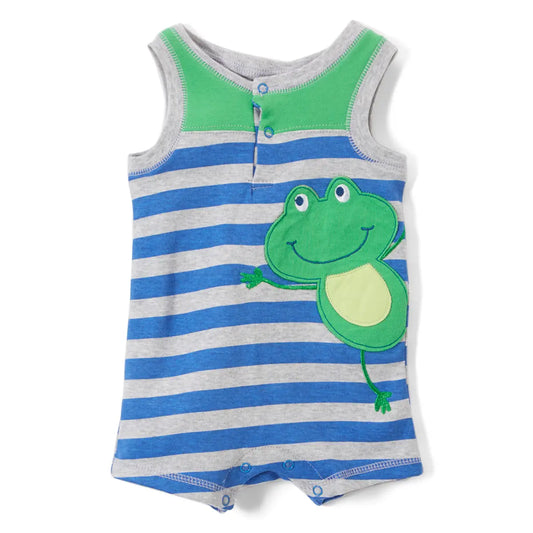 Boy's Short Sleeve Romper: Frog