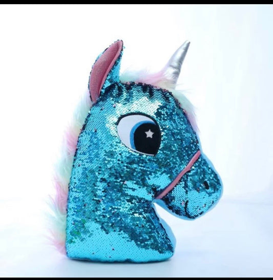 sequin unicorn pillow