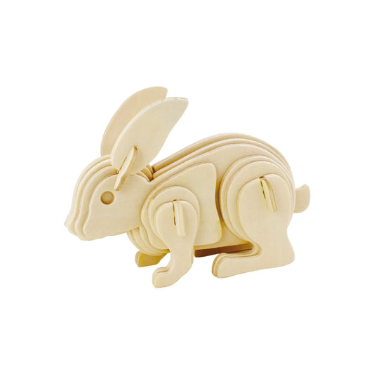 DIY 3D Wooden Puzzle: Rabbit