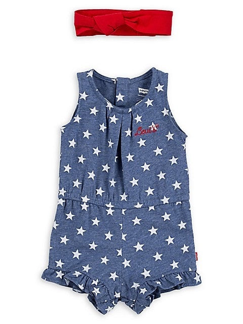 Levis navy heather knit star romper