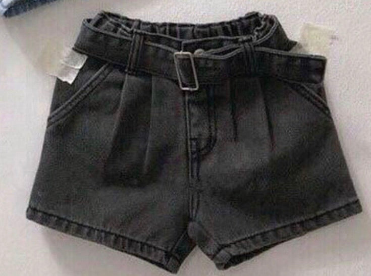 Girls Black Denim Shorts